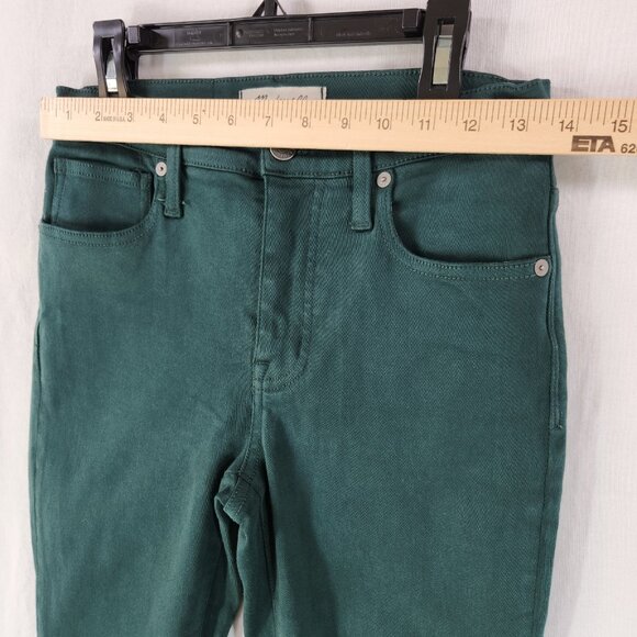 Madewell 9" Mid Rise Skinny Jeans Women's Size 25 Stretch Pants Green - Picture 4 of 13
